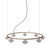 Hado 8 Light Clear Striped Glass Ring Chandelier - Gold