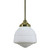 Domec Matt Opal Glass Rod Pendant - Polished Brass
