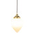 Empire Matt Opal Glass Cord Pendant - Polished Brass