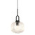 Main Matt Black Clear Ribbed Glass Pendant Light