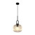 Main Matt Black Clear Ribbed Glass Pendant Light-1