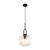 Main Matt Black Clear Ribbed Glass Pendant Light-2
