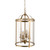 Manor 4 Light Satin Brass Lantern Pendant Lamp