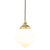Premier Matt Opal Glass Cord Pendant - Polished Brass