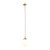 Premier Matt Opal Glass Cord Pendant - Polished Brass-1