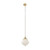 Premier Matt Opal Glass Cord Pendant - Polished Brass-2