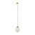 Premier Matt Opal Glass Cord Pendant - Polished Brass-3