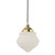 Premier Matt Opal Glass Cord Pendant - Polished Brass-4