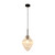 Ridge Clear Ribbed Glass Cord Pendant - Matt Black-1