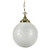 Sheffield Round Frost-Etched Glass Chain Pendant - Brass