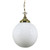 Sphere Gloss Opal Glass Chain Pendant Light - Brass