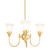 Luke 3 Light Bell Clear Glass Uplight Pendant - Brass