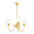 Luke 3 Light Bell Clear Glass Uplight Pendant - Brass-2