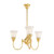 Luke 3 Light Bell Clear Glass Uplight Pendant - Brass-3