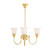 Luke 3 Light Bell Frosted Glass Uplight Pendant - Brass-3