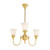 Luke 3 Light Bell Frosted Glass Uplight Pendant - Brass-4