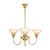 Luke 3 Light Bowl Clear Glass Uplight Pendant - Brass-3