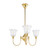 Luke 3 Light Etched Flower Glass Uplight Pendant - Brass-4