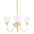 Luke 3 Light Etched Flower Glass Uplight Pendant - Brass-5