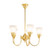 Luke 5 Light Bell Clear Glass Uplight Pendant - Brass-1