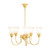Luke 5 Light Bell Clear Glass Uplight Pendant - Brass-2