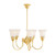 Luke 5 Light Bell Clear Glass Uplight Pendant - Brass-4