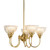 Luke 5 Light Bowl Clear Glass Uplight Pendant - Brass