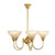 Luke 5 Light Bowl Clear Glass Uplight Pendant - Brass-2