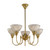 Luke 5 Light Bowl Clear Glass Uplight Pendant - Brass-3