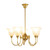 Luke 5 Light Etched Flower Glass Uplight Pendant - Brass-2