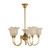 Luke 5 Light Etched Flower Glass Uplight Pendant - Brass-3