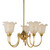 Luke 5 Light Etched Flower Glass Uplight Pendant - Brass-6
