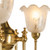 Luke 5 Light Etched Flower Glass Uplight Pendant - Brass-7