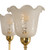 Luke 5 Light Etched Flower Glass Uplight Pendant - Brass-9