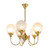 Luke 5 Light Round Etched Glass Uplight Pendant - Brass-1