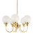 Luke 5 Light Round Etched Glass Uplight Pendant - Brass-6