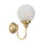 Luke Solo Round Etched Glass Wall Light - Brass