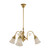 Victoriana 3 Light Bell Frosted Glass Rod Pendant - Brass-3