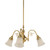 Victoriana 3 Light Bell Frosted Glass Rod Pendant - Brass-5