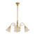 Victoriana 3 Light Etched Flower Glass Rod Pendant - Brass-3