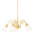 Victoriana 5 Light Bell Clear Glass Rod Pendant - Brass