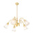 Victoriana 5 Light Bell Clear Glass Rod Pendant - Brass-1