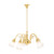 Victoriana 5 Light Bell Clear Glass Rod Pendant - Brass-2
