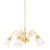 Victoriana 5 Light Bell Clear Glass Rod Pendant - Brass-5