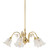 Victoriana 5 Light Etched Flower Glass Rod Pendant - Brass