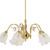 Victoriana 5 Light Etched Flower Glass Rod Pendant - Brass-2