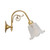Victoriana Etched Flower Glass Solo Wall Light - Brass-3