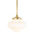 Derby Matt Opal Glass Rod Pendant - Polished Brass