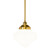 Derby Matt Opal Glass Rod Pendant - Polished Brass-1