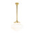 Derby Matt Opal Glass Rod Pendant - Polished Brass-2